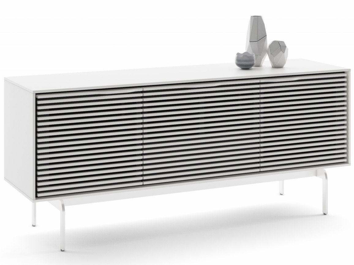 BDI Align 66" Solid Wood Satin White Media Console