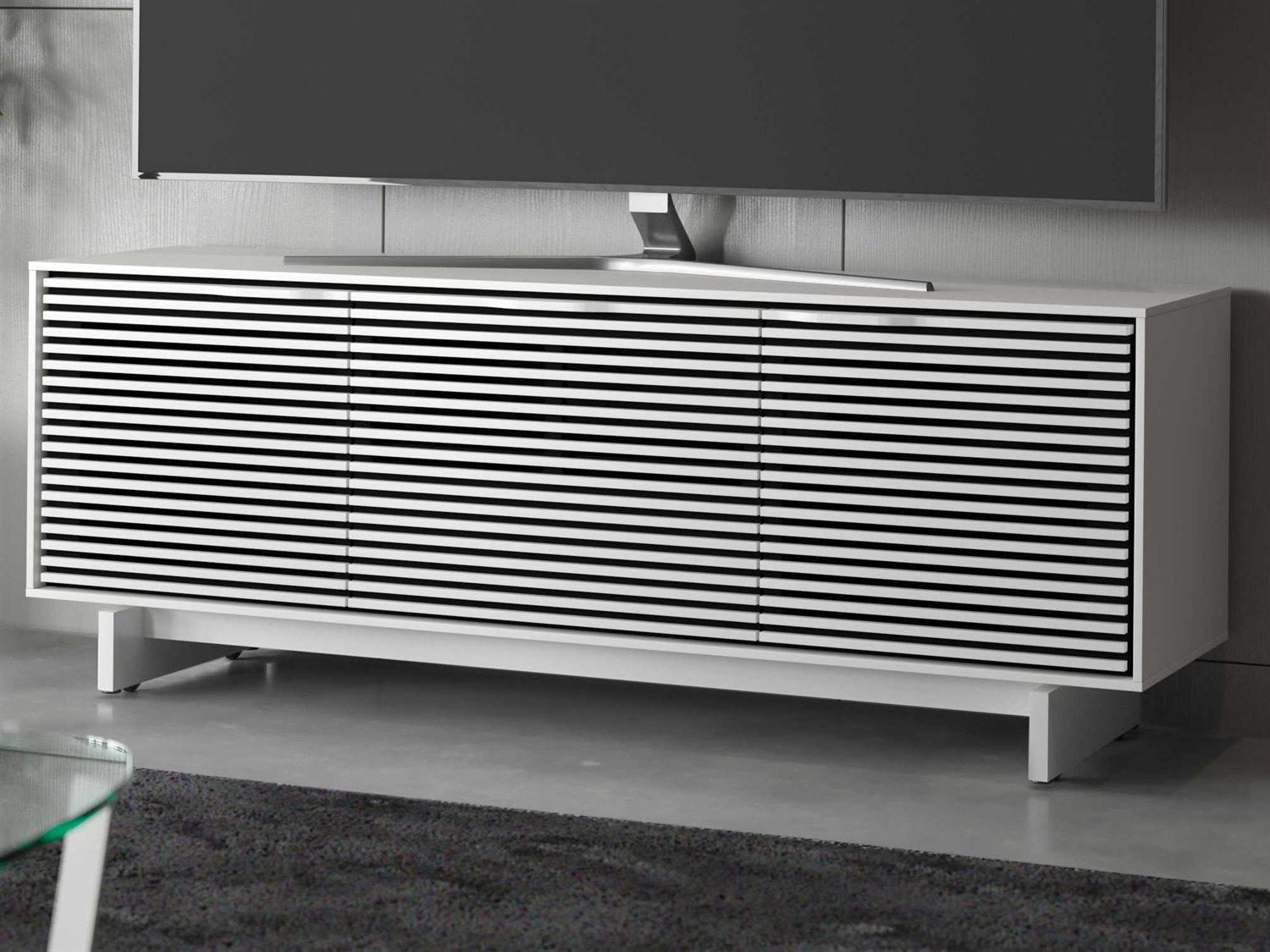 BDI Align 66" Solid Wood Satin White Media Console