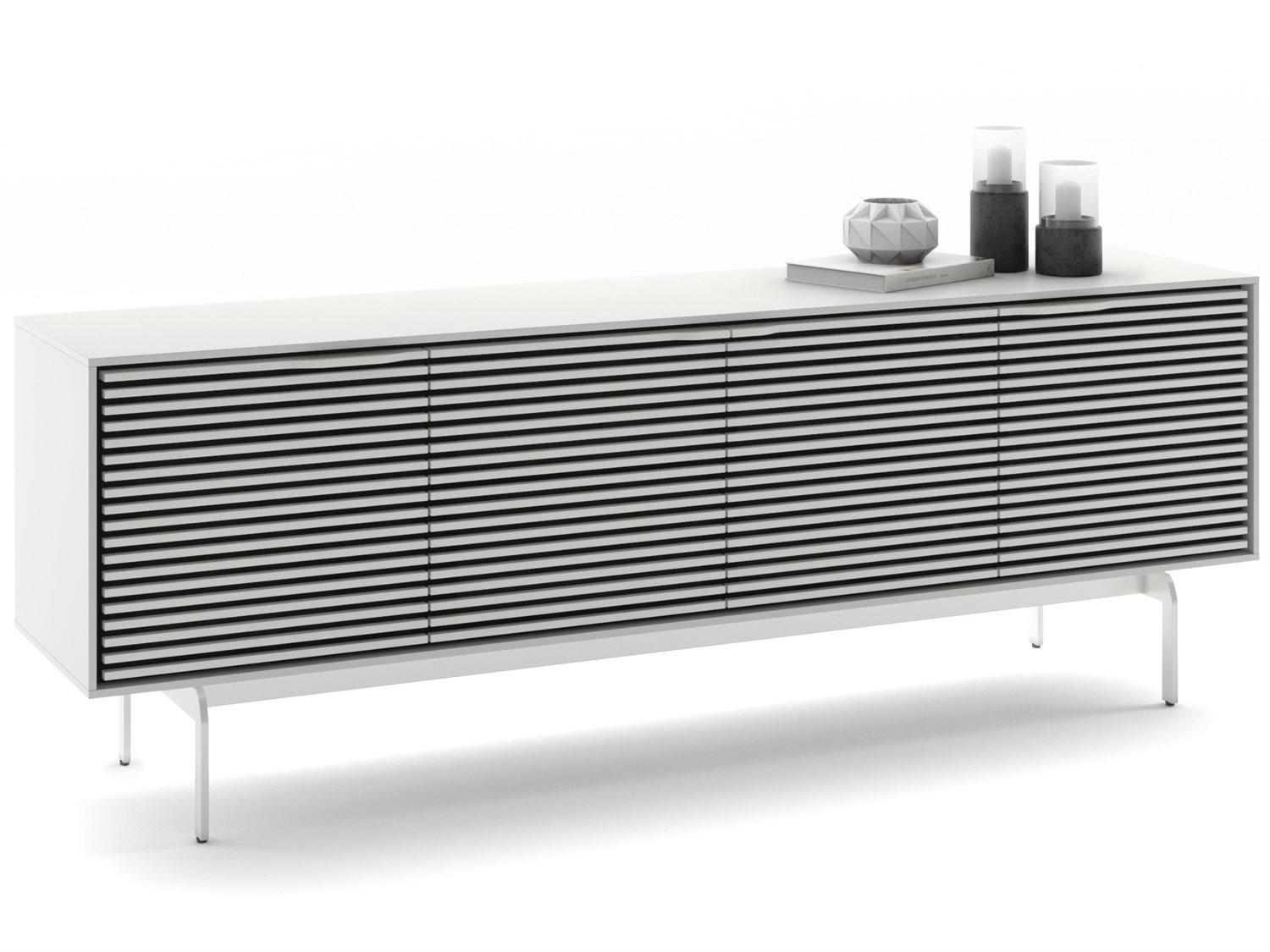 BDI Align 81" Solid Wood Satin White Media Console