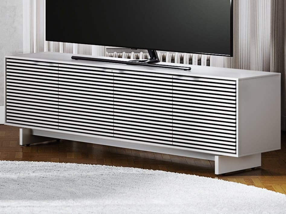 BDI Align 81" Solid Wood Satin White Media Console