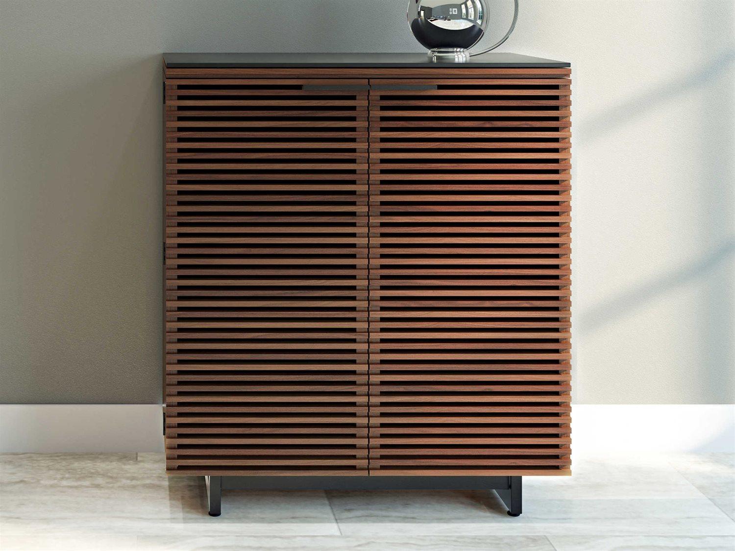 BDI Corridor Brown Hardwood Chocolate Stained Walnut Bar Cabinet