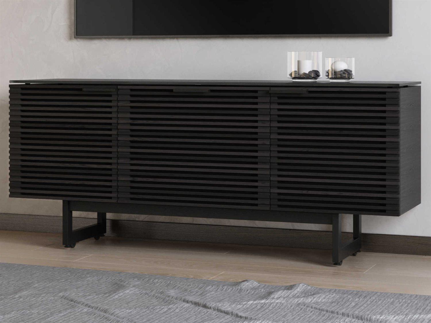 BDI Corridor 65" Hardwood Charcoal Stained Ash Media Console