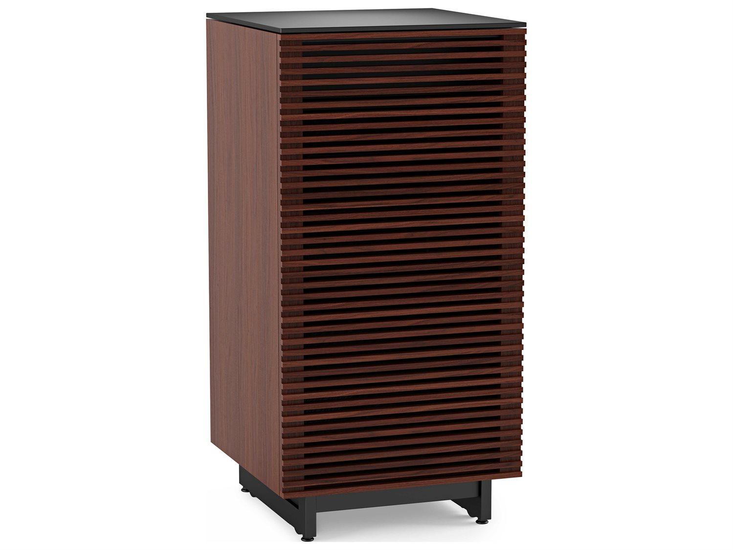 BDI Corridor 22" Chocolate Stained Walnut Enclosed Audio Tower