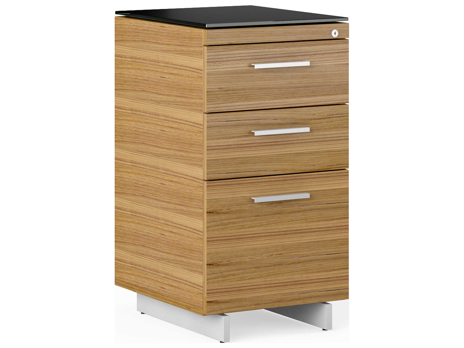 BDI Sequel Black Natural Walnut Satin Nickel File Cabinet