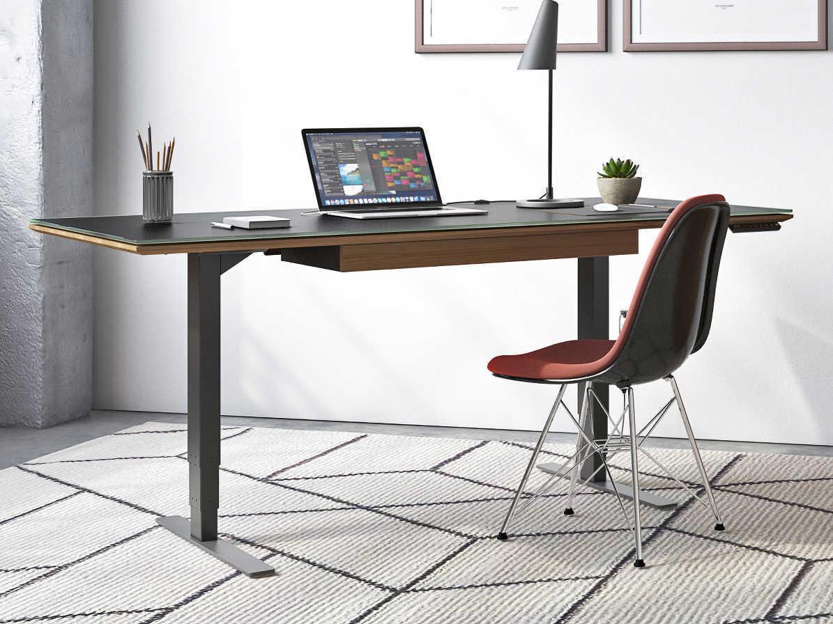 BDI Sequel Black Natural Walnut Brown Hardwood Desks