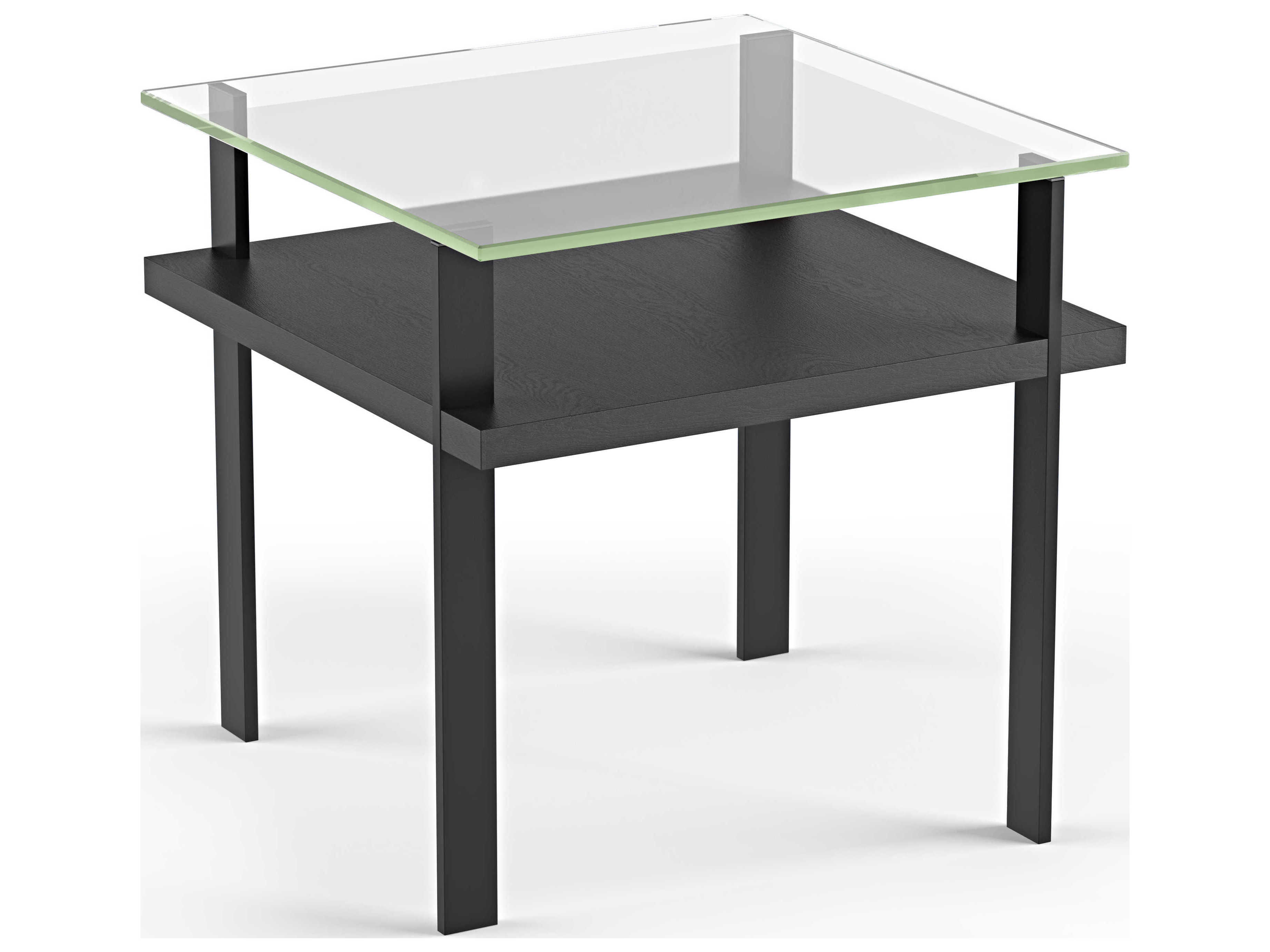 BDI Terrace Square Glass Charcoal End Table