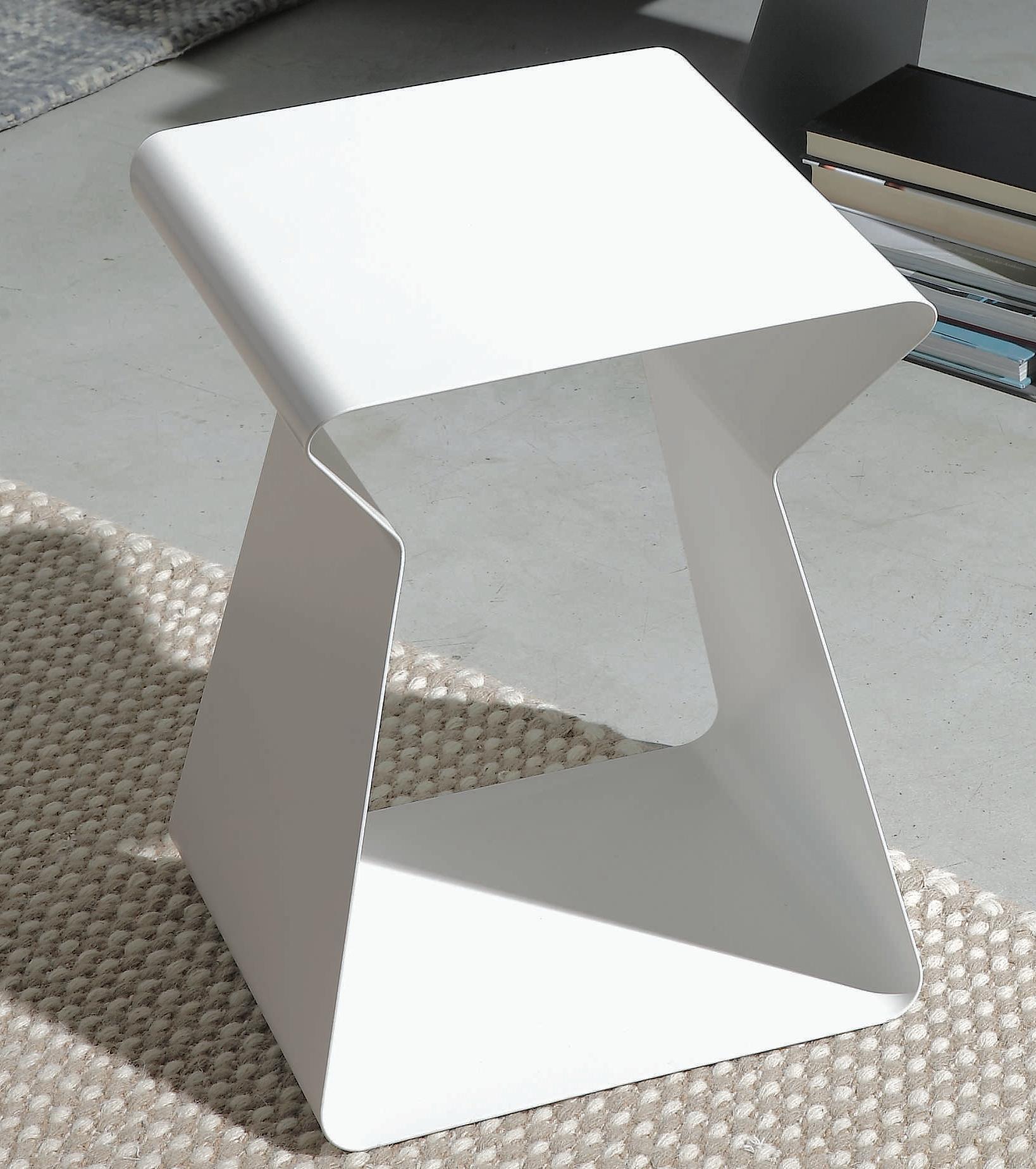 Bontempi Casa Kito Rectangular Metal White End Table