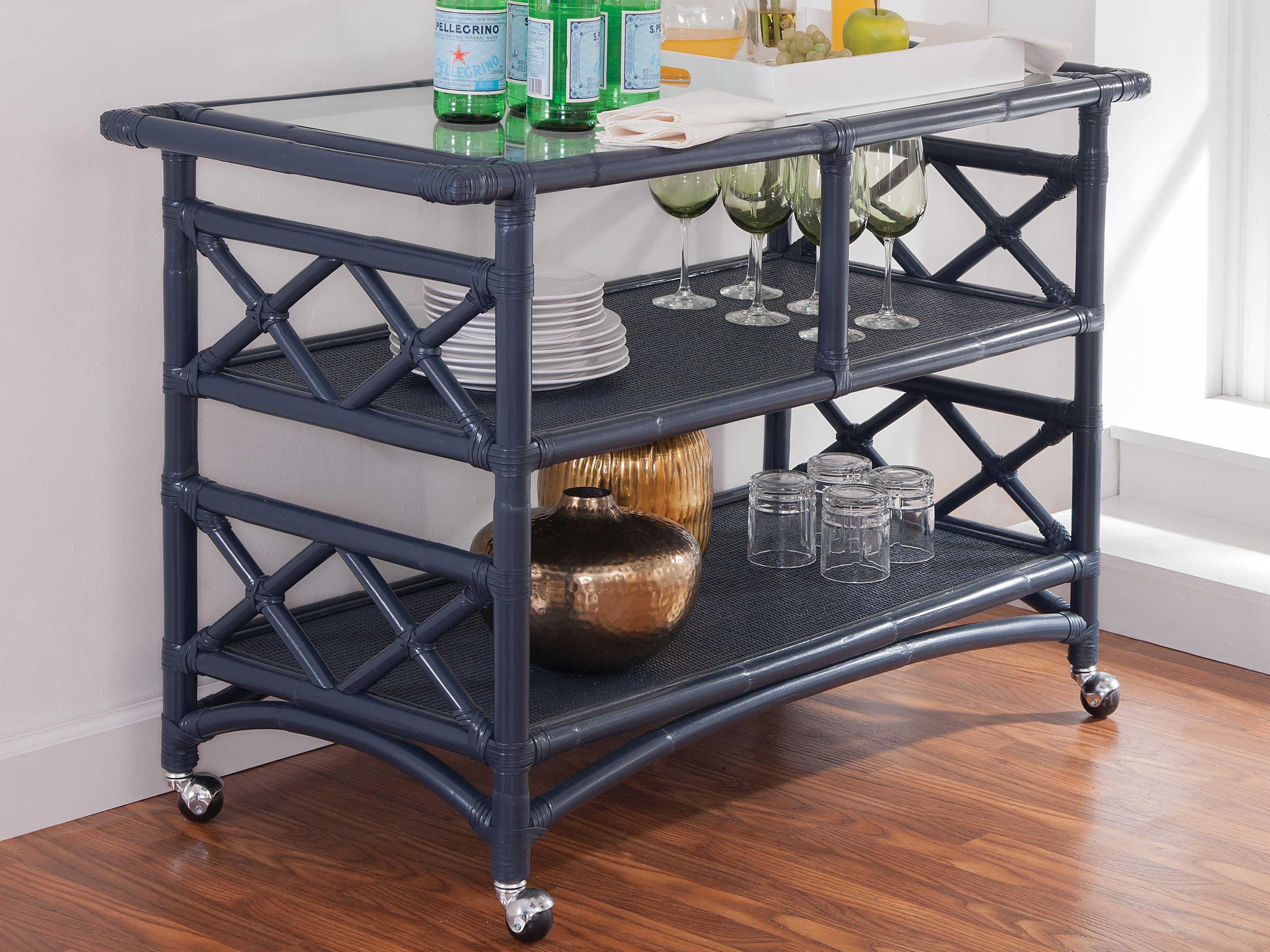 Braxton Culler Montgomery Glass Blue Bar Cart