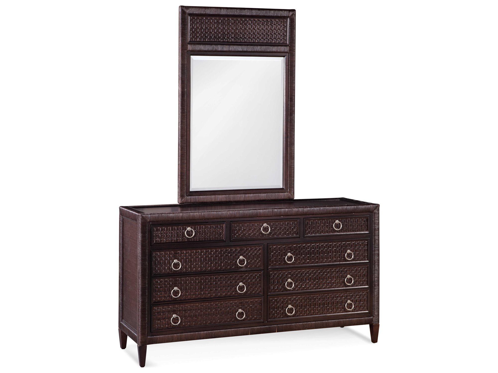 Braxton Culler Naples 9-Drawers Brown Hardwood Double Dresser with Mirror