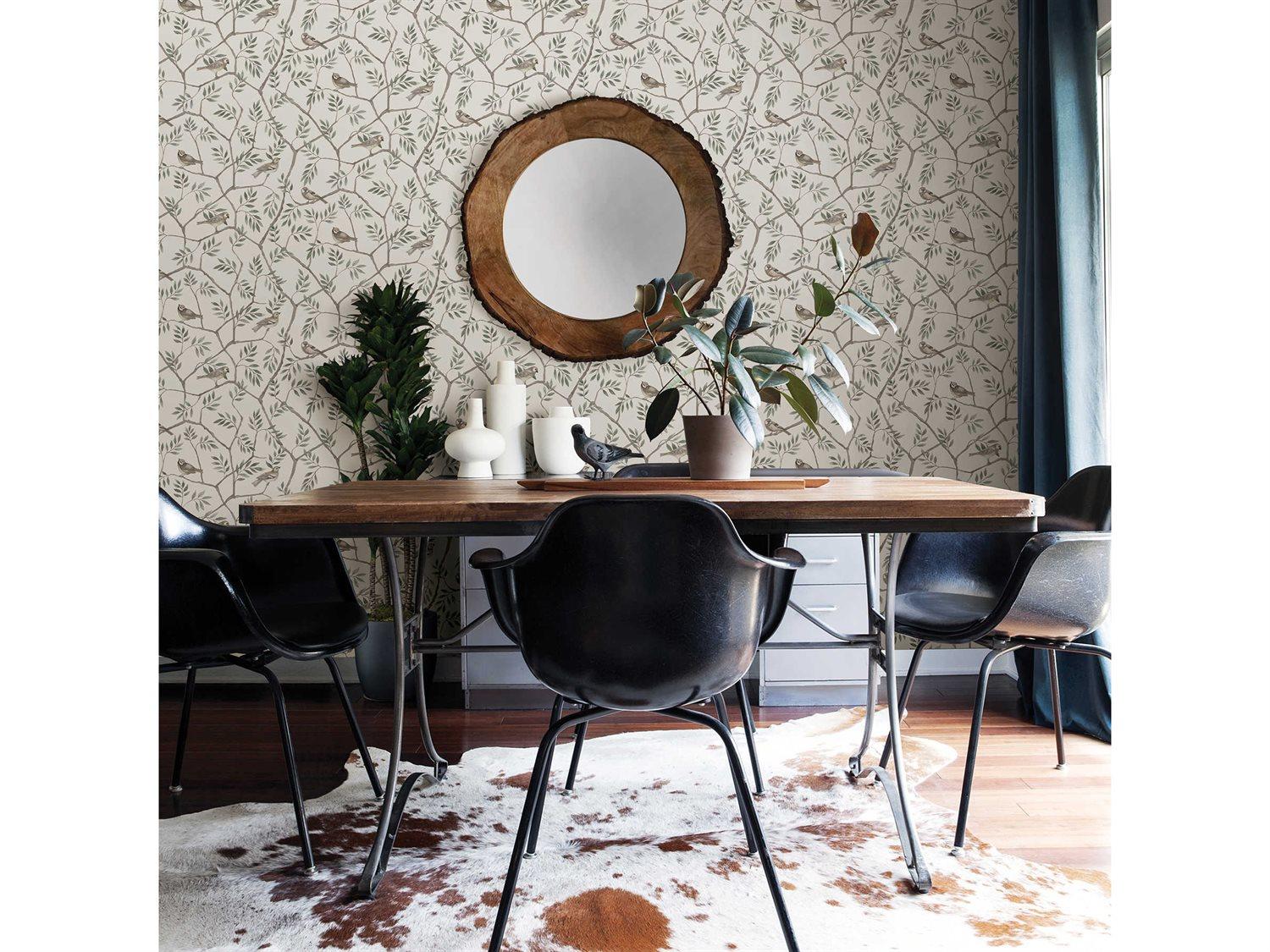 Brewster Home Fashions A-street Prints Crossbill Off-White Branches Wallpaper