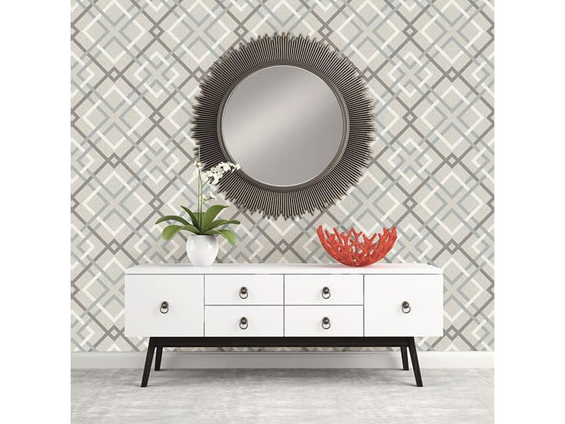 Brewster Home Fashions Fresh Start Kitchen & Bath Saltire Taupe Geometric Wallpaper