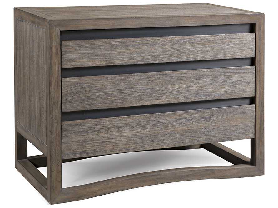 Brownstone Dalton 3-Drawers Brown Teak Wood Nightstand