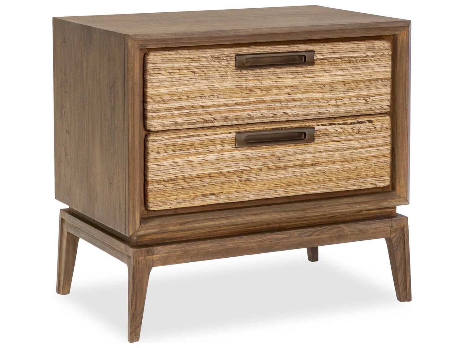 Brownstone Gemma 2-Drawers Brown Abaca Wood Nightstand