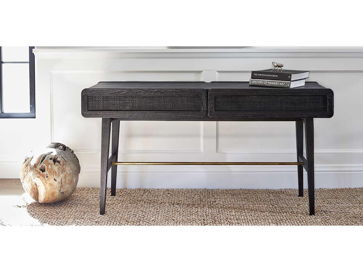 Brownstone Miles Rectangular Wood Mink Console Table