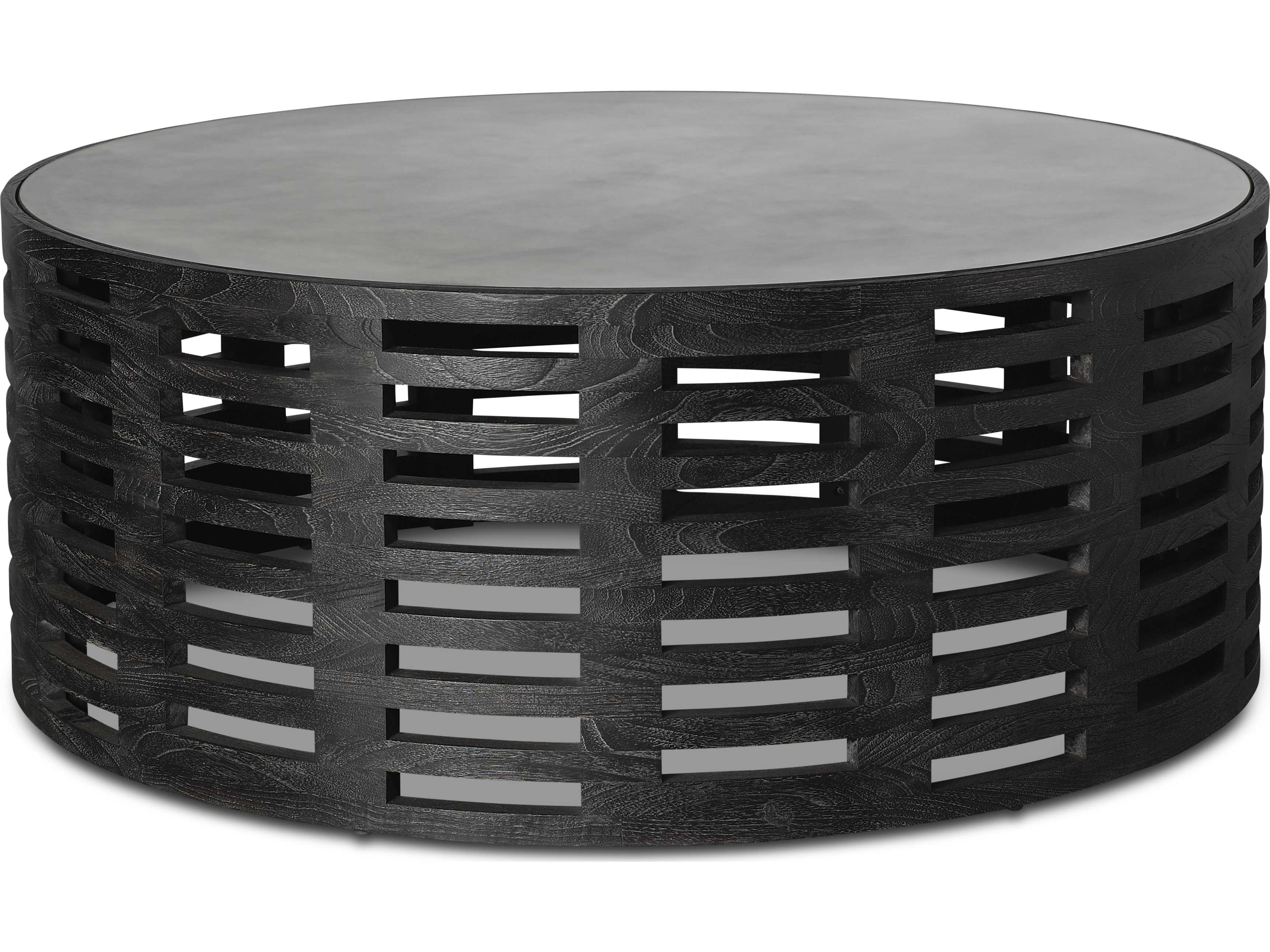 Brownstone Palmer Round Glass Mink Coffee Table