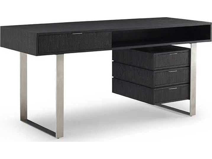 Brownstone Palmer Mink Black Teak Wood Computer Desk