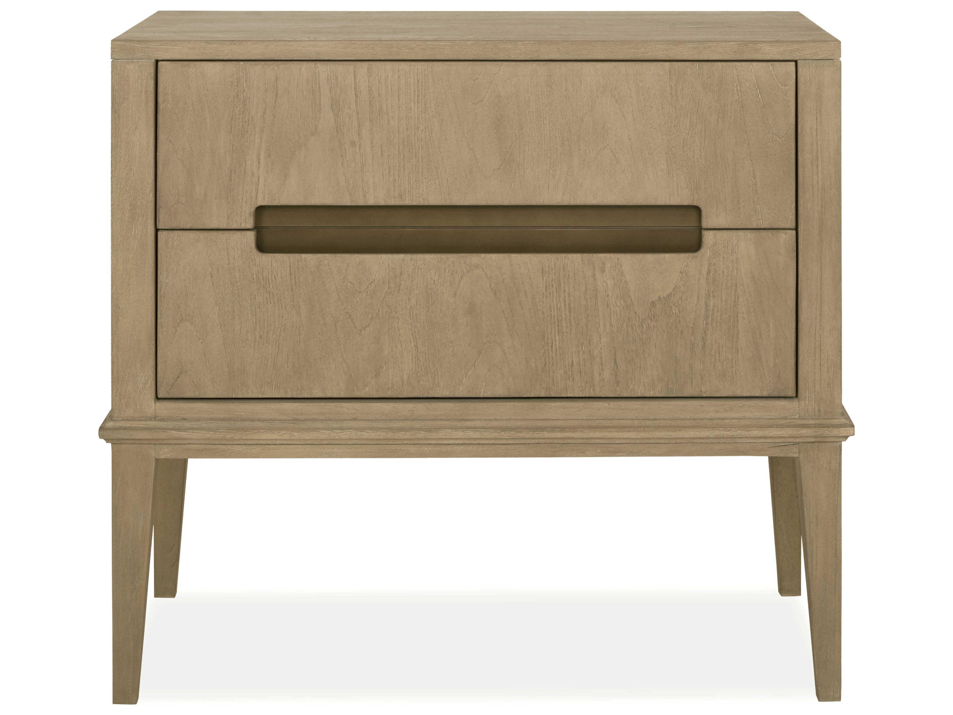 Brownstone Palmer 2-Drawers Brown Teak Wood Nightstand