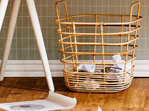 Cane Line Indoor Sweep Natural Storage Bin