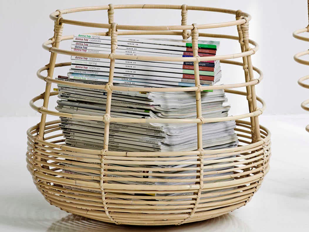 Cane Line Indoor Sweep Natural Storage Bin