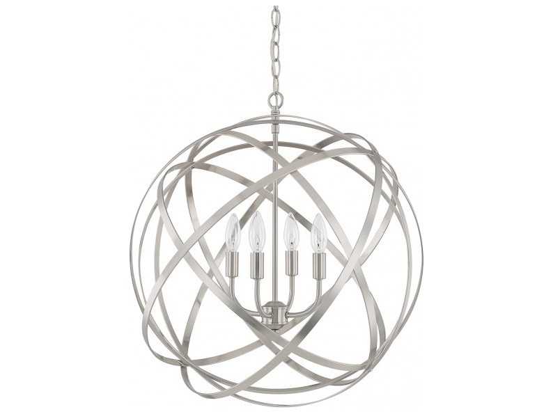 Capital Lighting Axis 4-Light Brushed Nickel Candelabra Globe Chandelier