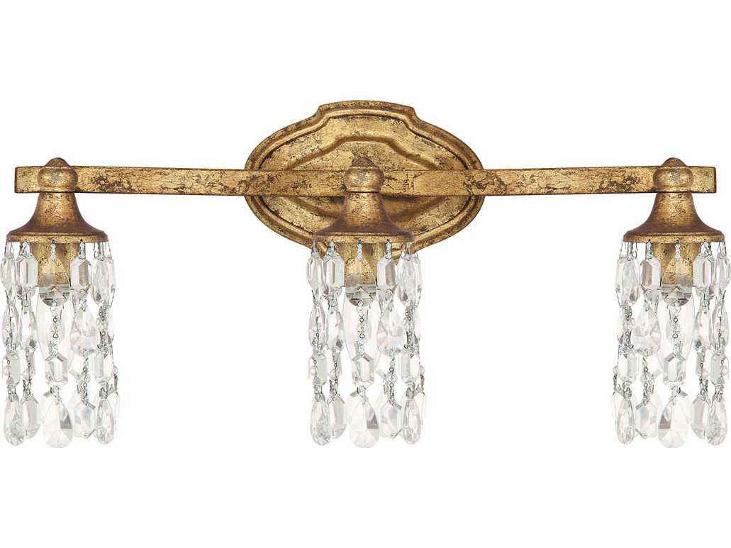 Capital Lighting Blakely Antique Gold Crystal Vanity Light