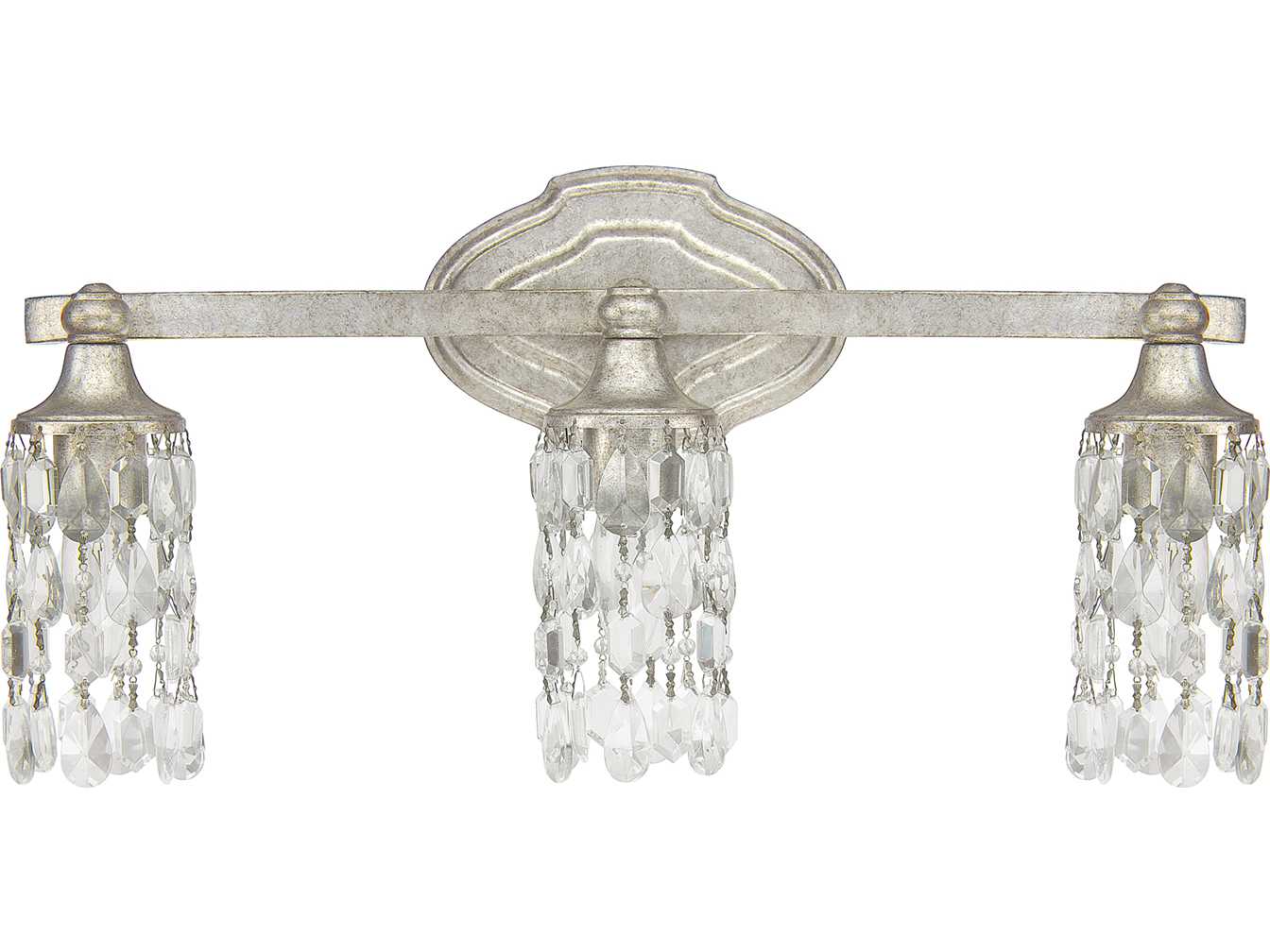 Capital Lighting Blakely Antique Silver Crystal Vanity Light