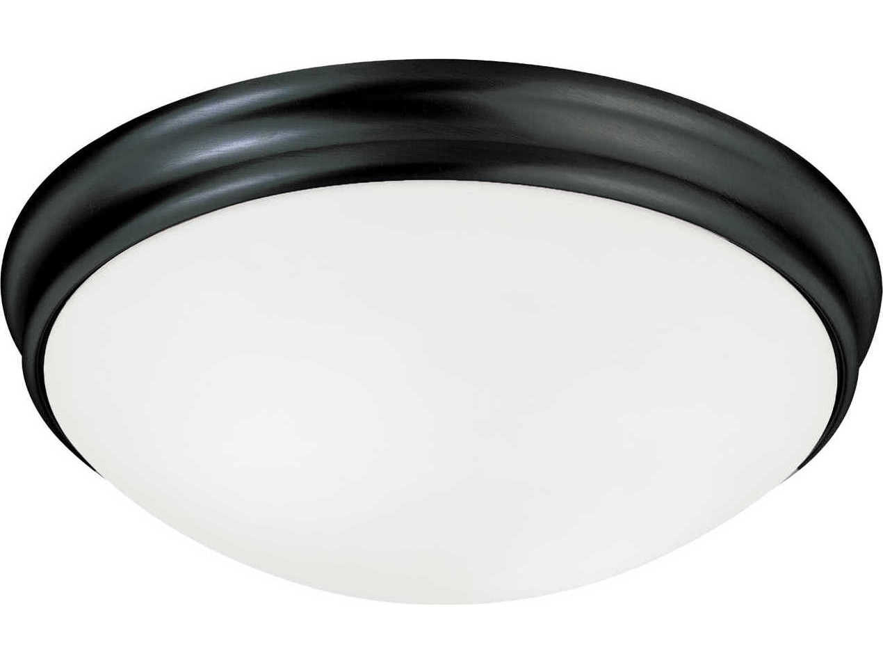 Capital Lighting 3-Light Matte Black Glass Bowl Flush Mount