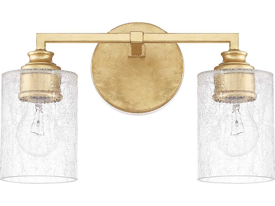 Capital Lighting Milan 2-Light Gold Glass Vanity Light