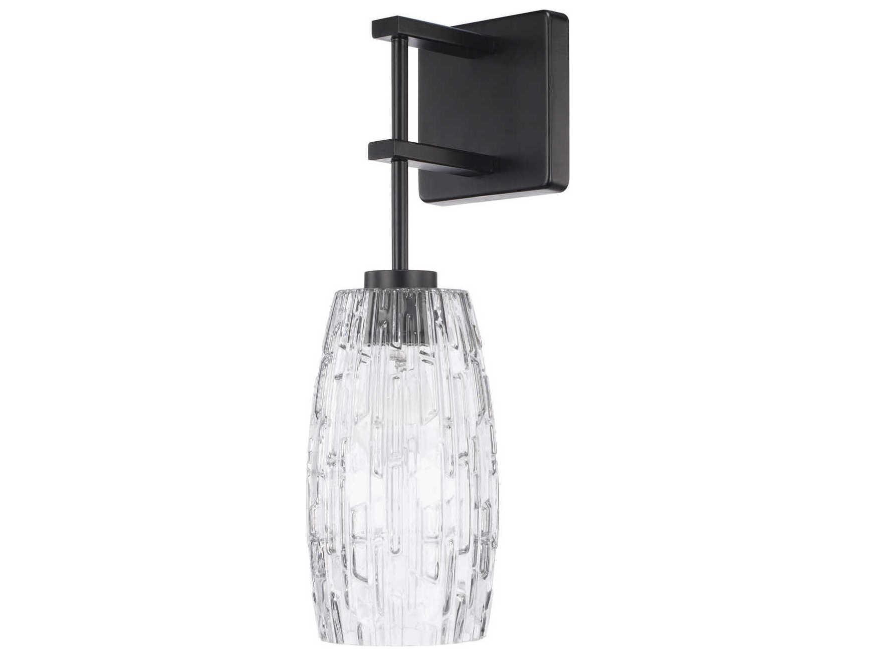 Capital Lighting Mount 1-Light Matte Black Glass Wall Sconce