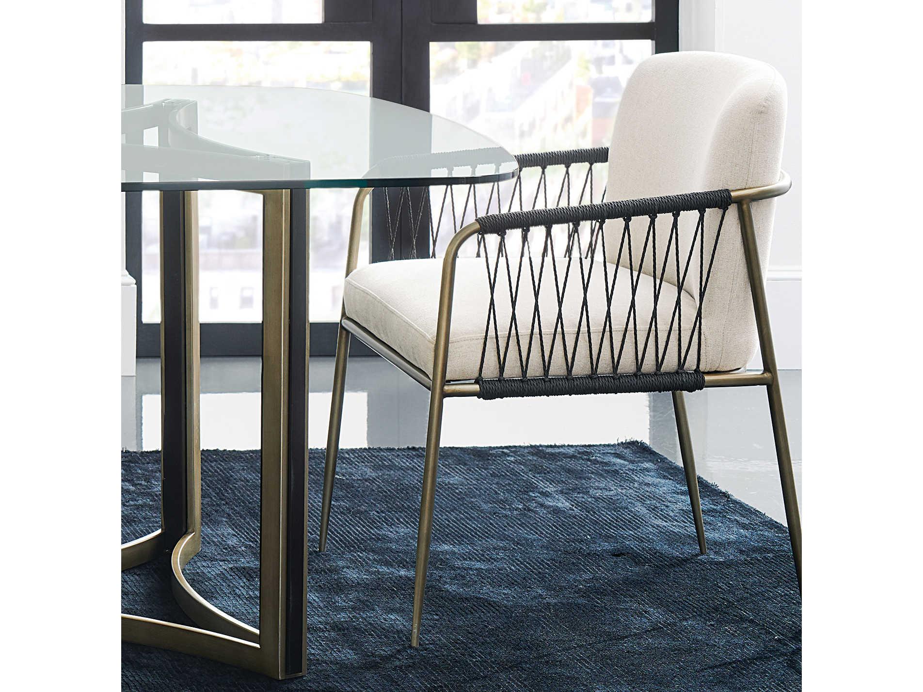 Caracole Modern Artisan Remix White Upholstered Arm Dining Chair