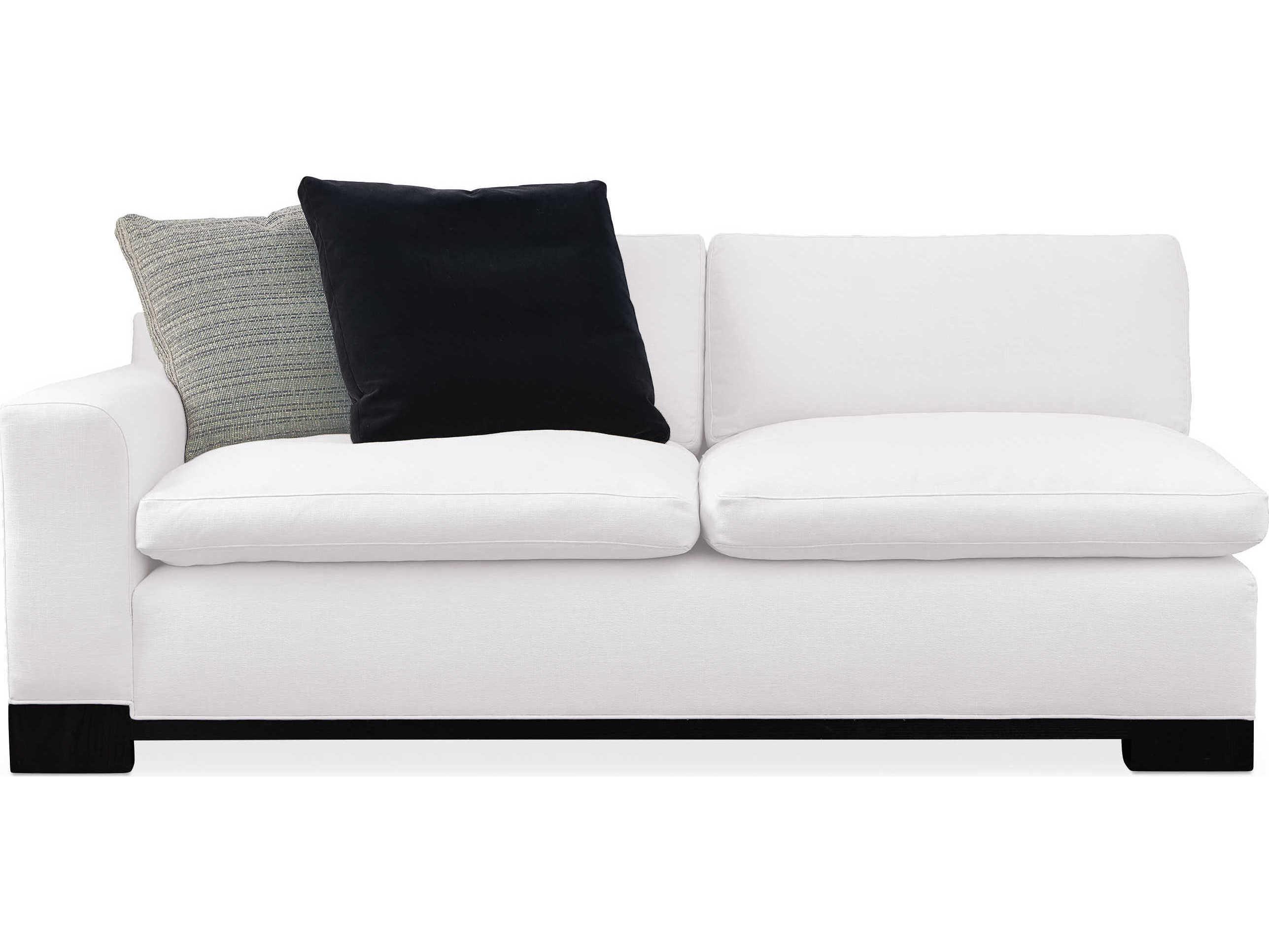 Caracole Modern Artisan Remix Refresh Left Arm Facing Black Stained Ash White Upholstered Loveseat