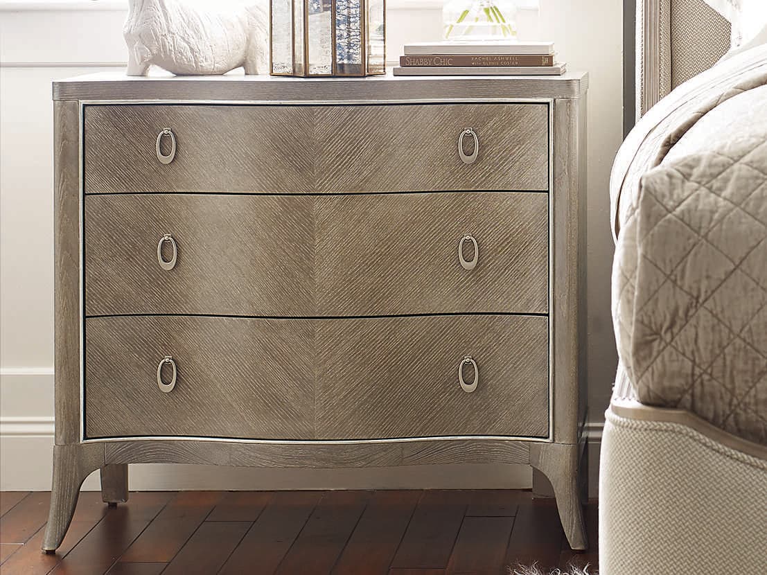 Caracole Avondale 3-Drawers Brown Ash Wood Nightstand