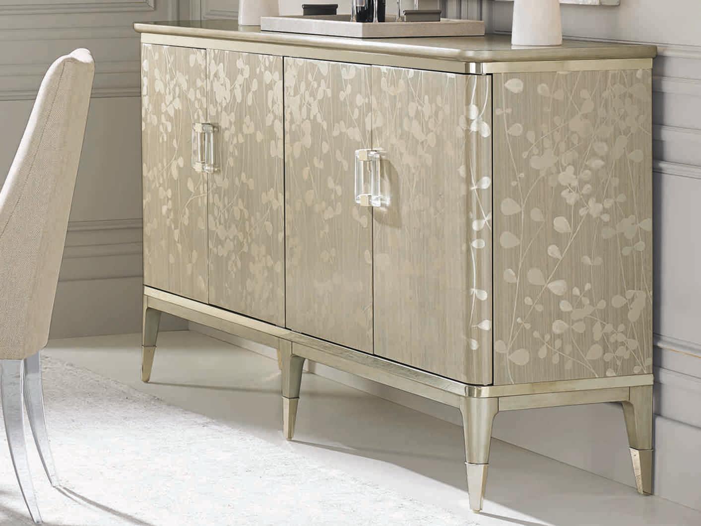 Caracole Classic Turn a New Leaf 76" Champagne Shimmer With Taupe Whisper Of Gold Sideboard