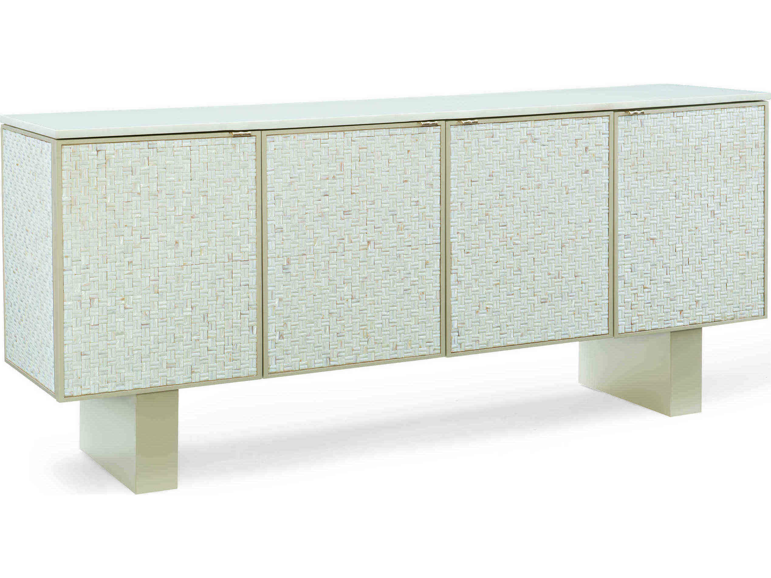 Caracole Classic Bomb-Shell 77" Four Door Buffet with Pearl Shell