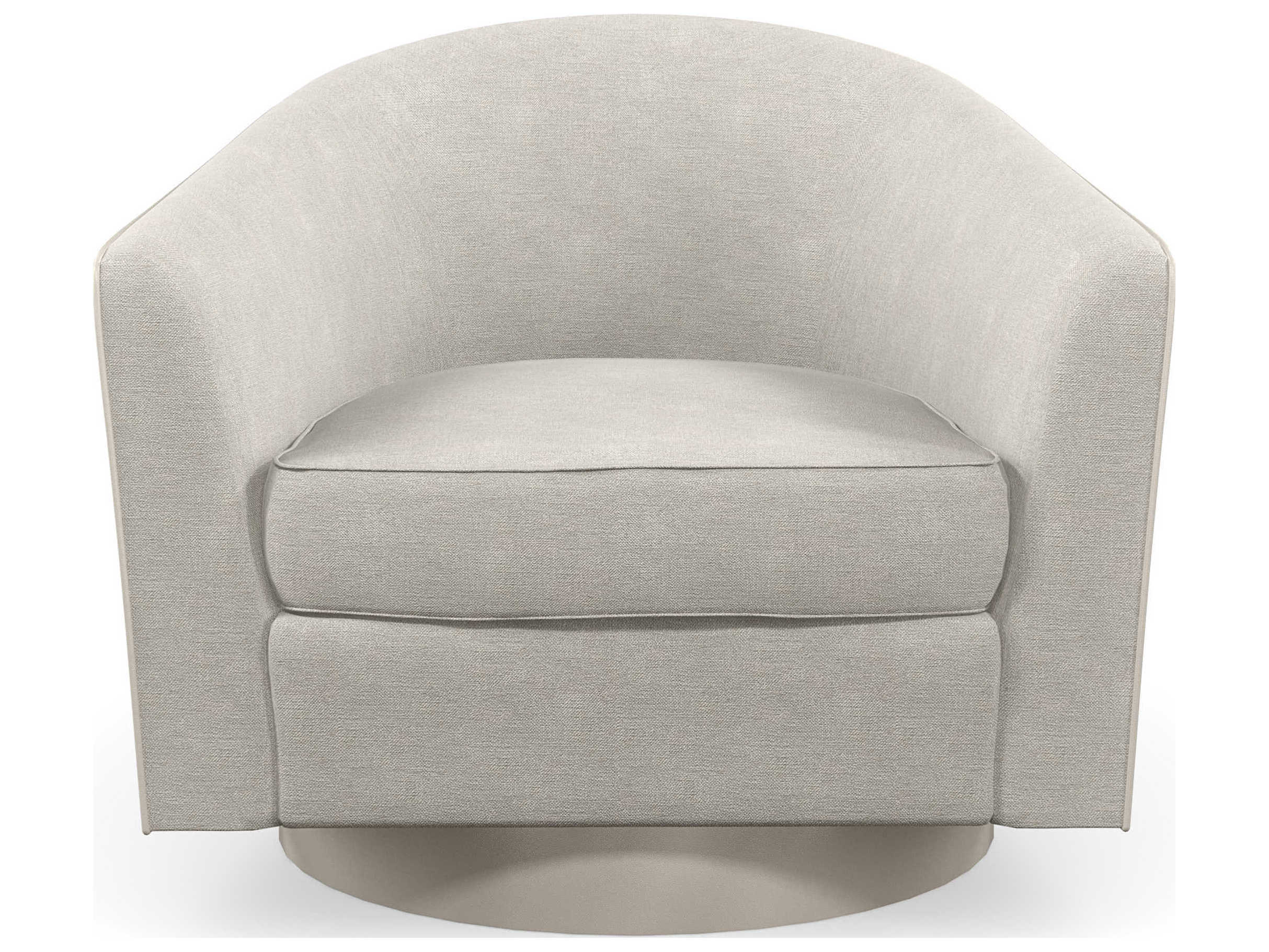 Caracole Classic Fanciful Swivel Gray Fabric Accent Chair