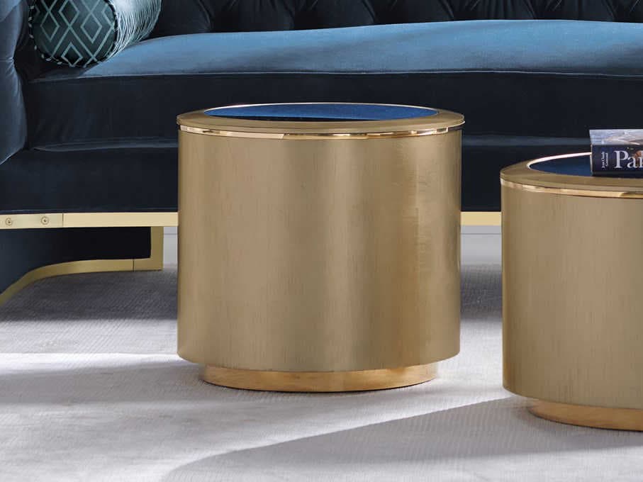 Caracole Classic All Around Living Round Auric Gold Bullion Coffee Table