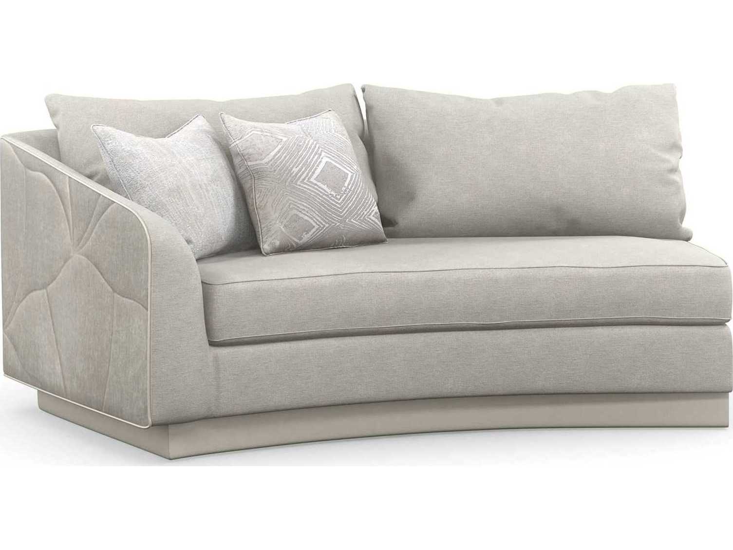 Caracole Classic Fanciful Left Arm Facing Gray Upholstered Loveseat