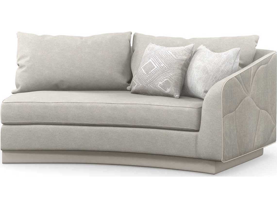 Caracole Classic Fanciful Right Arm Facing Gray Upholstered Loveseat