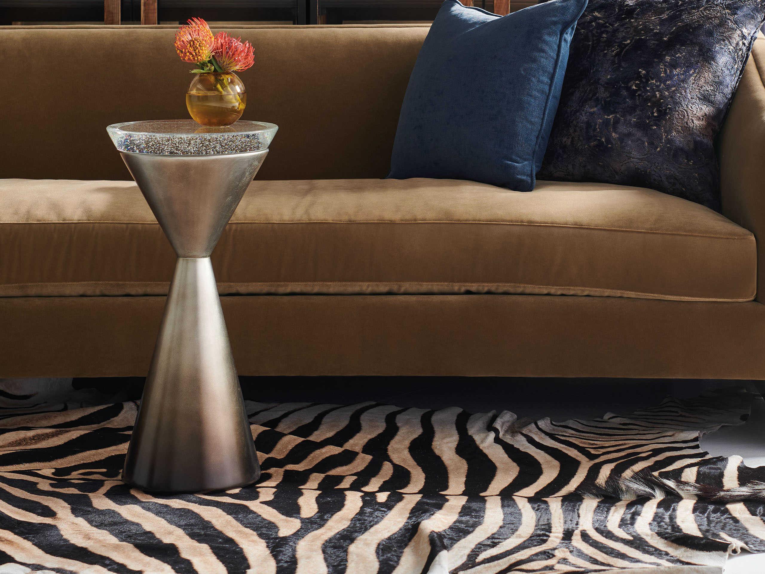 Caracole Classic Spy Glass Round Ombre Leaf End Table