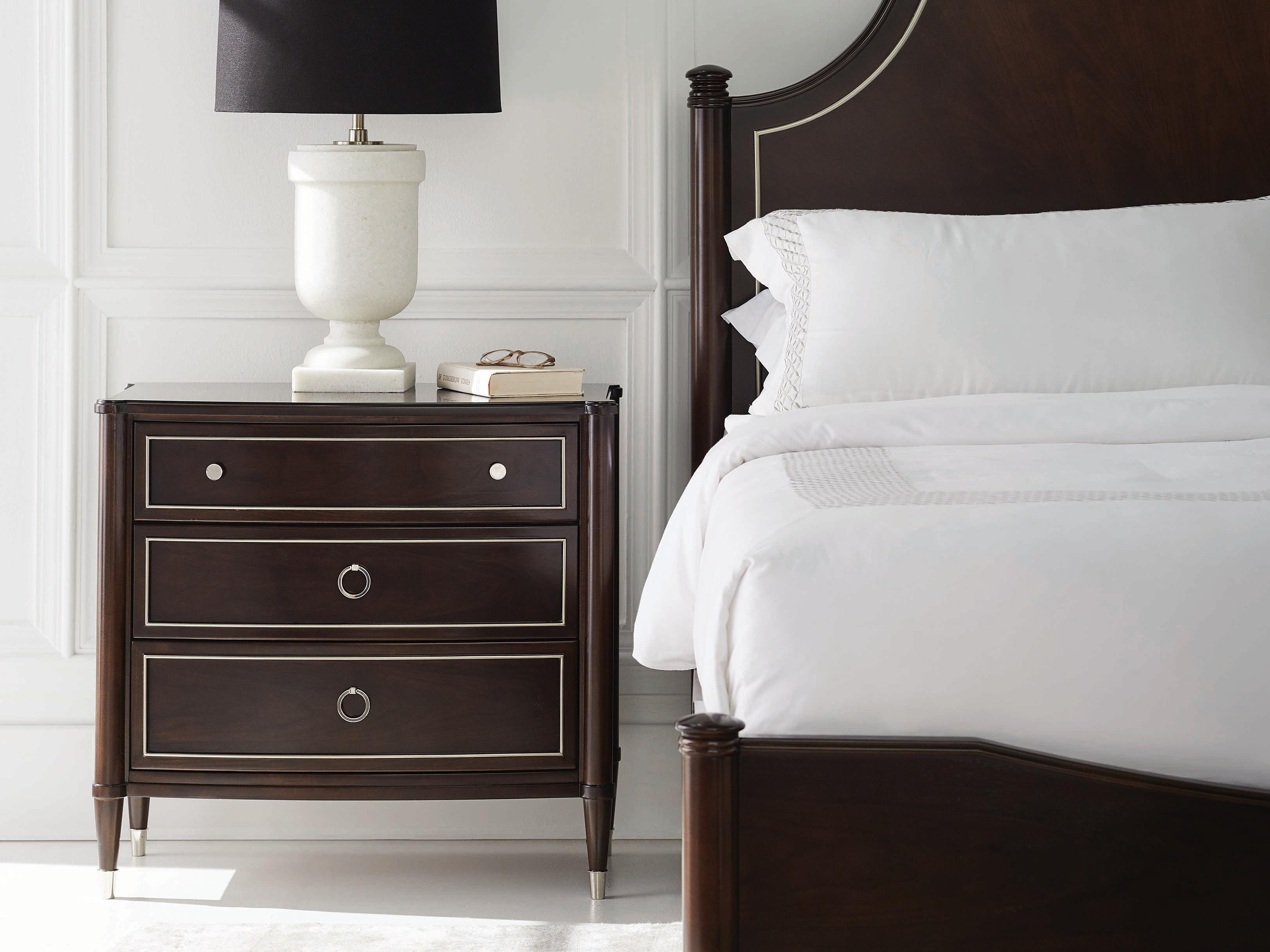 Caracole Classic How Suite It Is 3-Drawers Brown Walnut Wood Nightstand