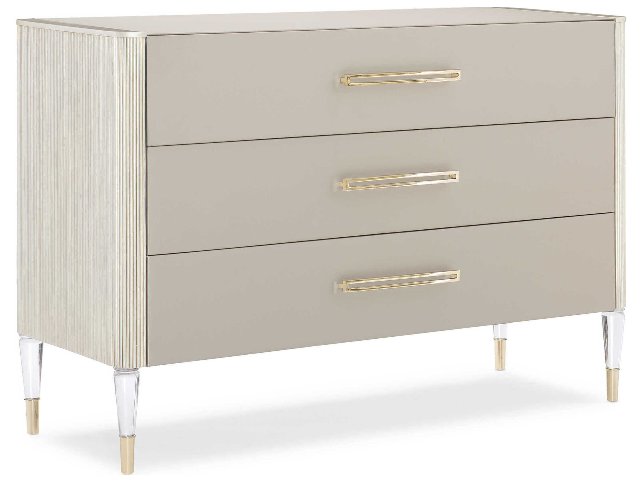 Caracole Classic I Love it! Matte Pearl Shagreen White Accent Chest