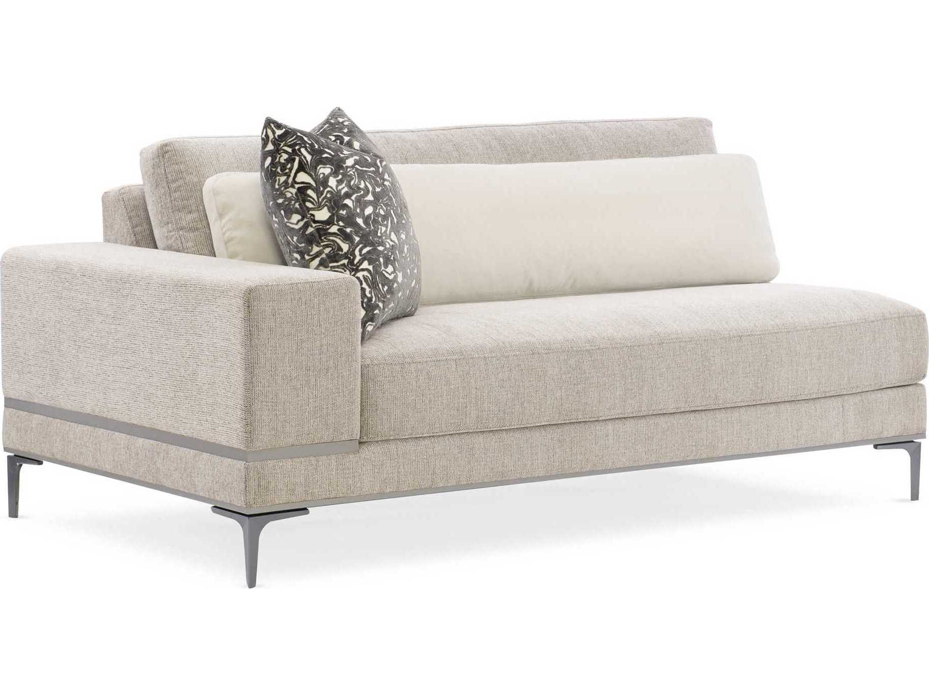 Caracole Modern Expressions Repetition Left Arm Facing London Fog Gray Upholstered Loveseat