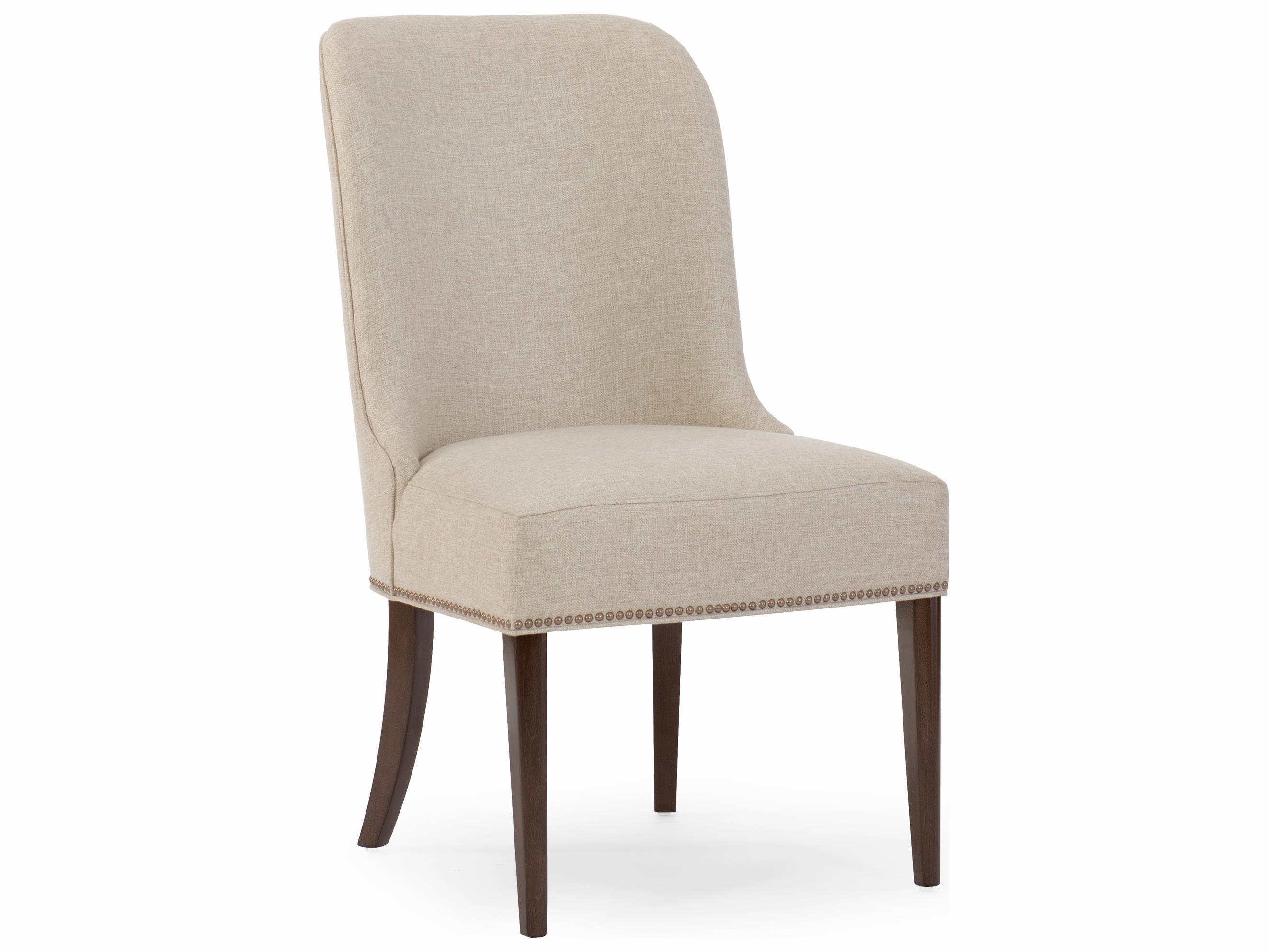Caracole Streamline Mid-Century Hardwood Beige Upholstered Side Dining Chair