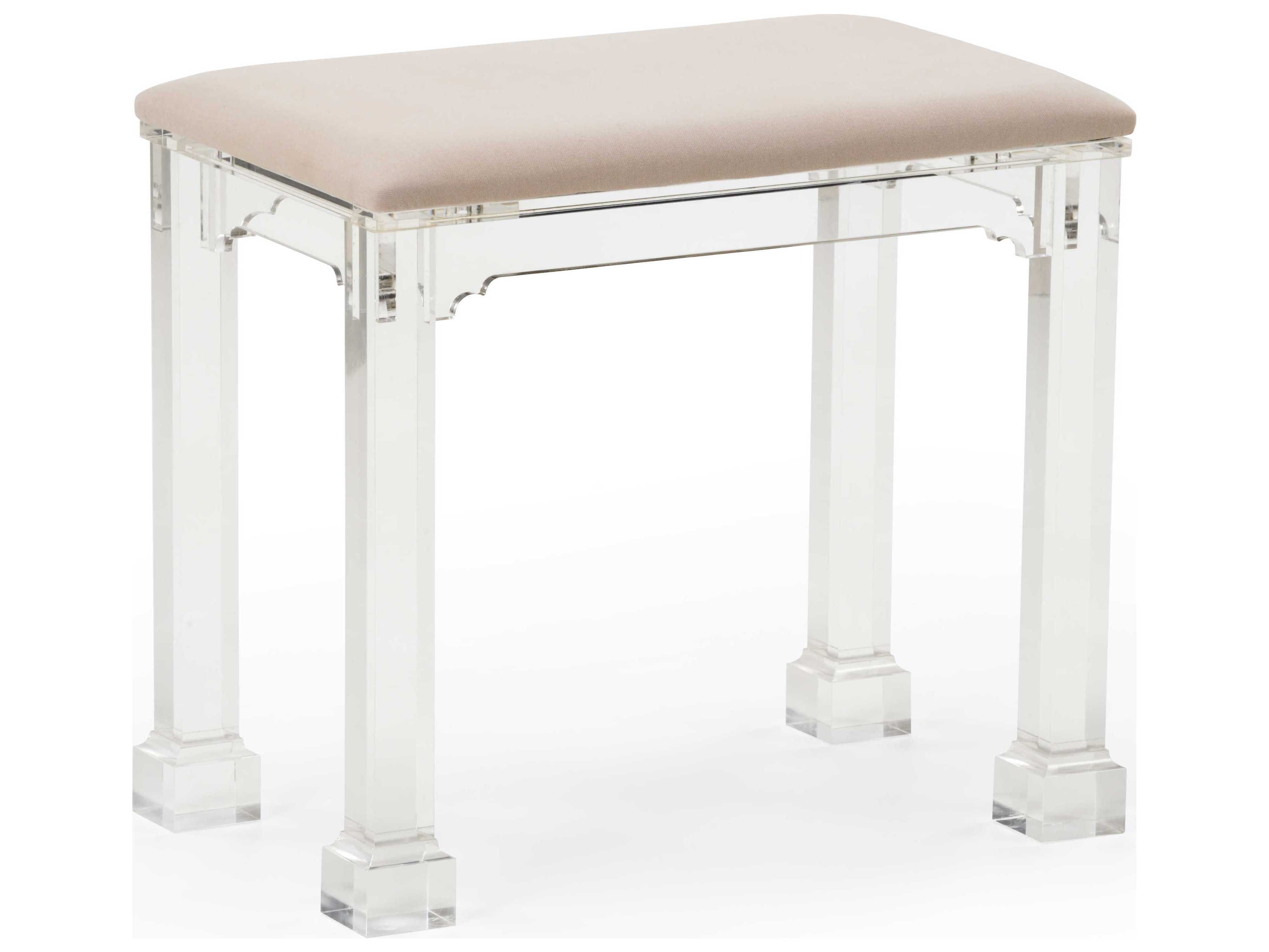 Chelsea House Clear Natural Beige Upholstered Accent Stool