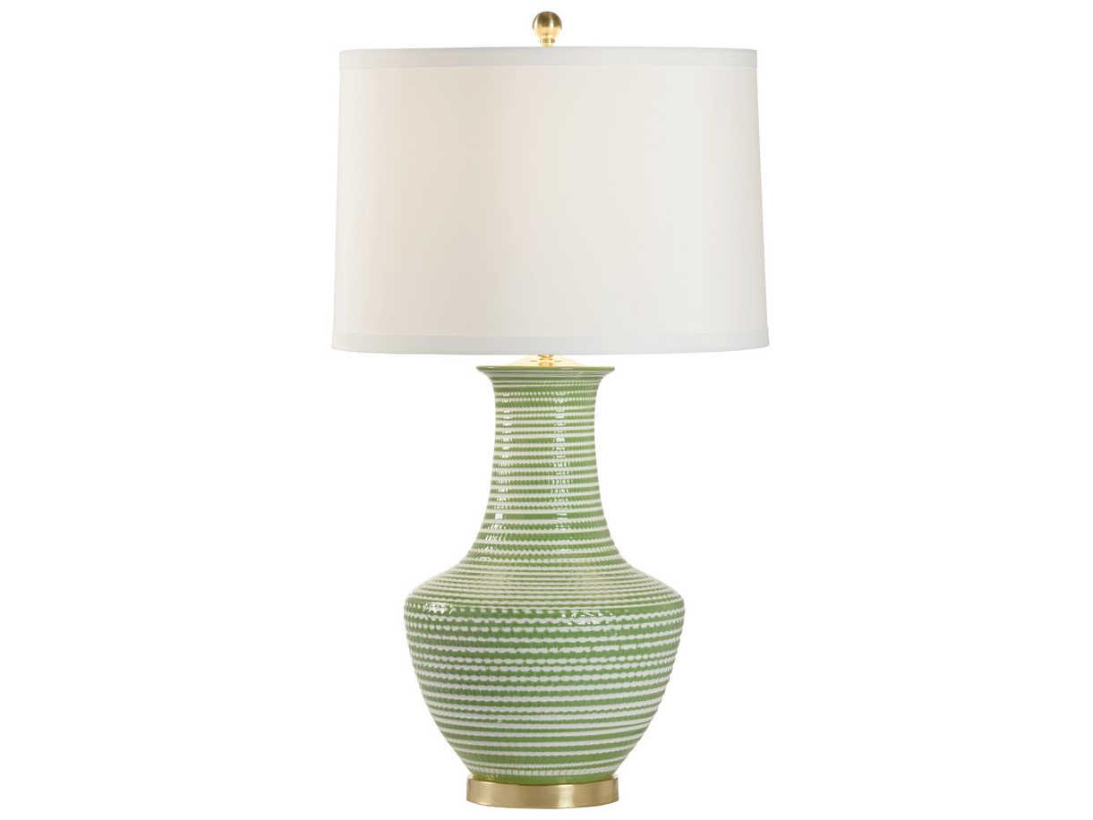 Chelsea House Green White Glaze Buffet Lamp