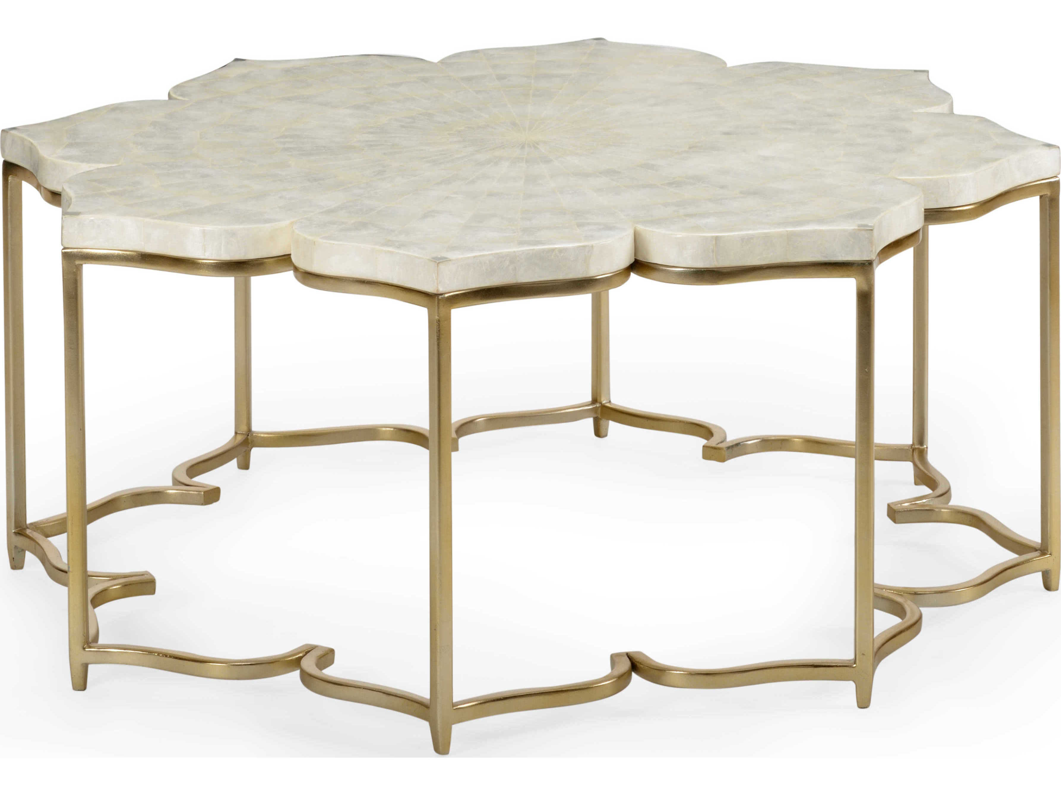 Chelsea House Lotus Flower Inspired Natural Capiz Coffee Table