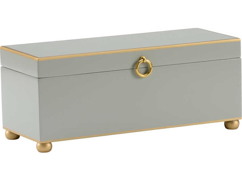 Chelsea House Gray / Gold Polished Brass Jewelry Box