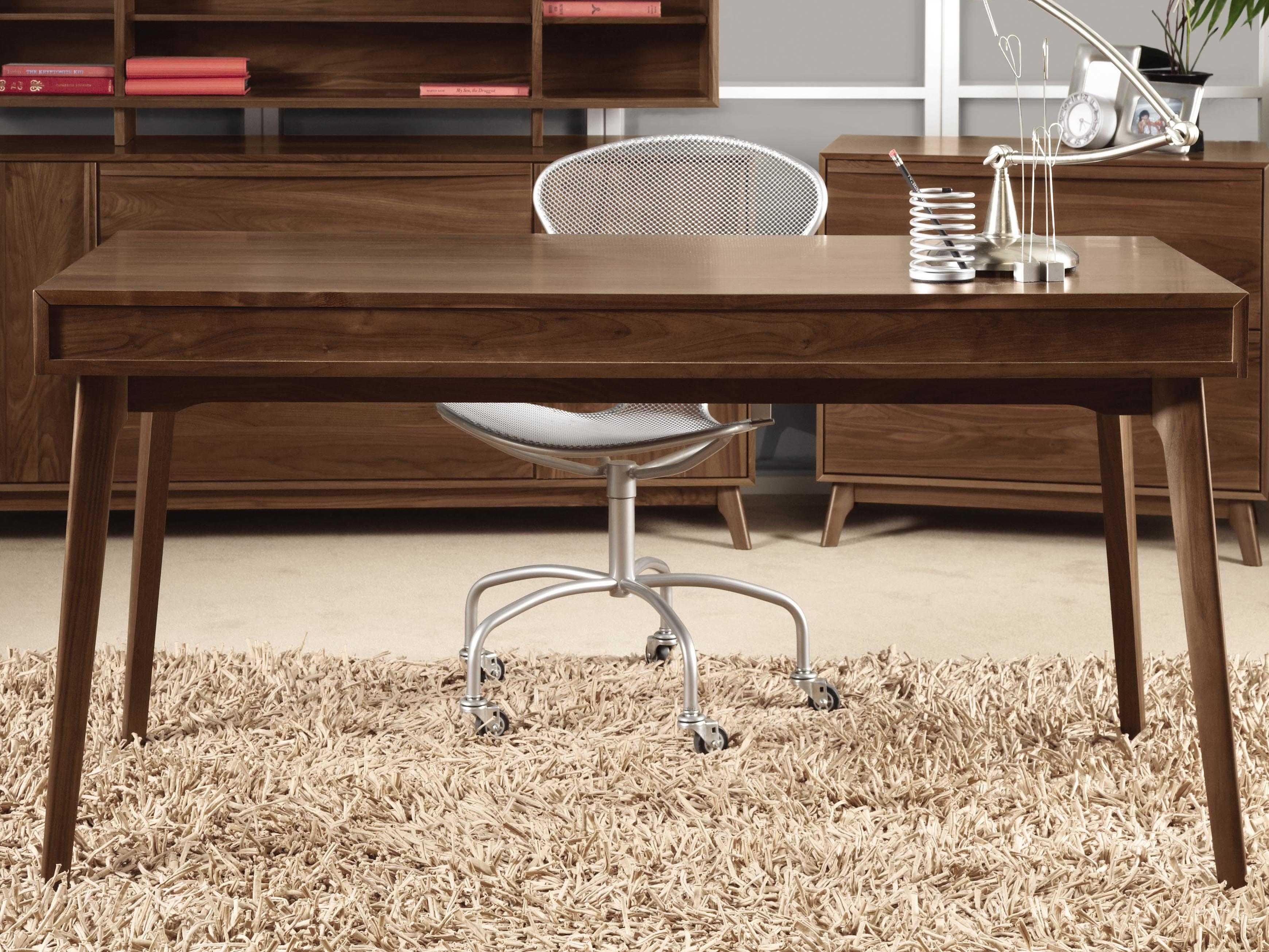 Copeland Catalina Natural Walnut Brown Solid Wood Computer Desk