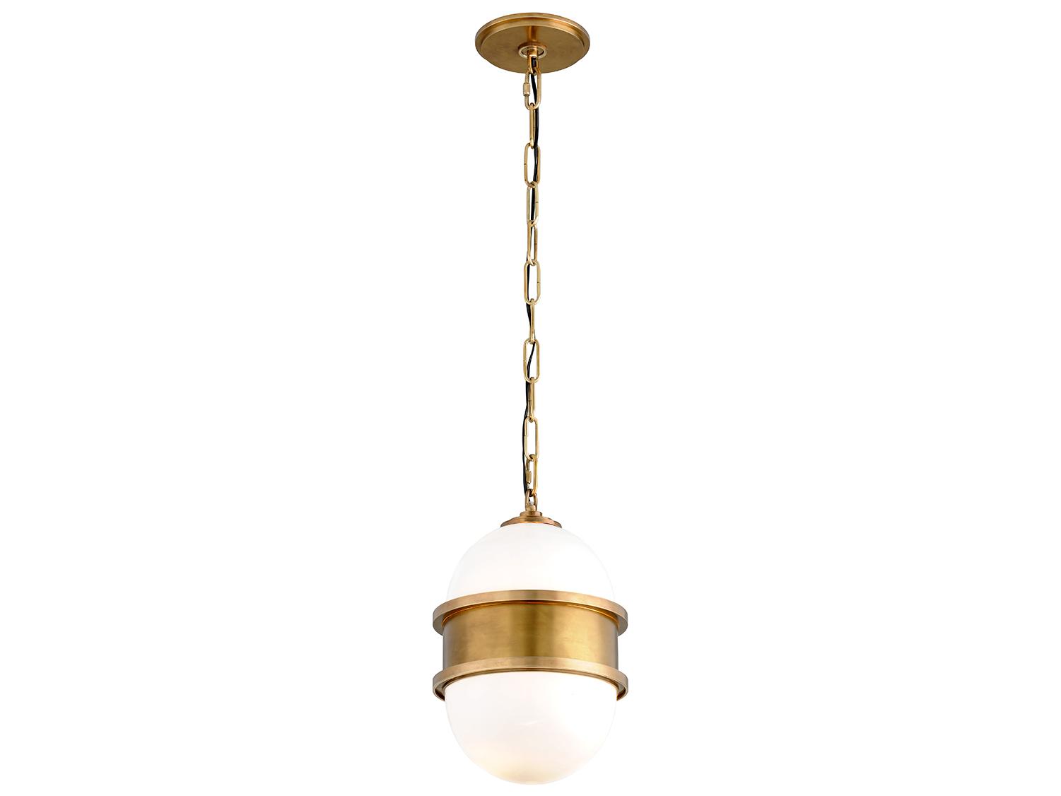 Corbett Lighting Broomley 1-Light Vintage Brass Glass Globe Mini Pendant