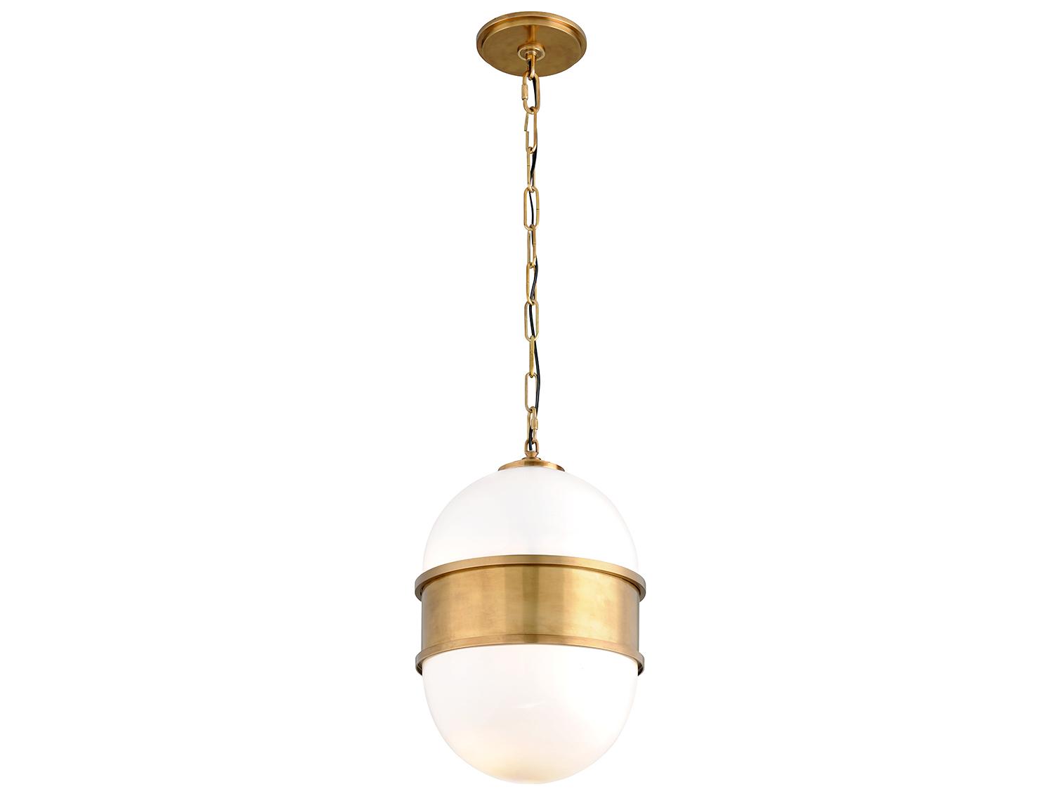 Corbett Lighting Broomley 2-Light Vintage Brass Glass Globe Pendant